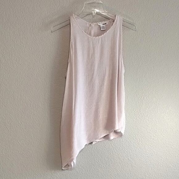 Sans Souci L NEW Asymmetrical Flowy Sleeveless Petal Pink Blouse L - Picture 1 of 9